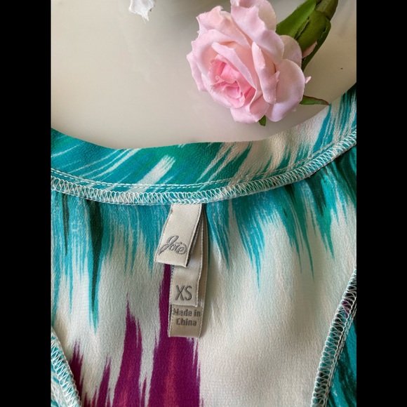 Joie women racerback silk tank top blouse, multicolor, size XS - Picture 7 of 8